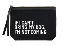 Bring Dog Blk Canvas Pouch